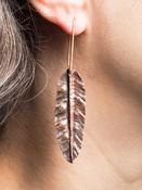 Boho Feather Copper Earrings