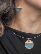 Necklace and earrings sunset copper set