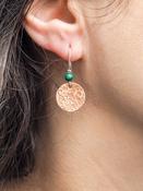 Disc Copper Malachite Earrings