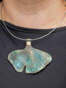 Patina Japanese Ginkgo Leather Necklace II