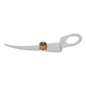 Knife blade, straight, long, with stop roller