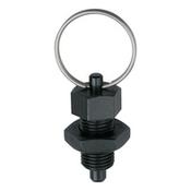 Locking bolt with key ring and fine thread