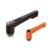 Reinforced clamping lever with female thread