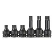 Impact screwdriver bit set CV 1/2 inch drive 6 pieces