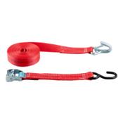 Lashing strap with clamping lock, two pieces With S-hook, double J-hook and safety latch