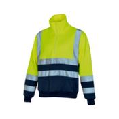 High visibility sweatshirt half zip bicolour