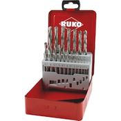 Twist drill bit, metal assortment/set 19 pieces Ruko 214214Li HSS-G DIN 338