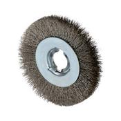 Satin-finish wheel brush Crimped stainless steel with hole