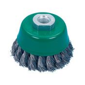Wire cup brush Knotted stainless steel with M14 connecting thread