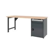 System workbench 2000 mm with 1 fixed workbench foot and combination undercounter cabinet 8.6