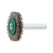 Wheel brush Stainless steel, crimped, with shank image