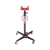 Hydraulic transmission jack with rotary valve for regulating the lowering speed