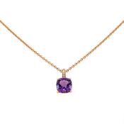 Rose gold amehtyst dia pendent image