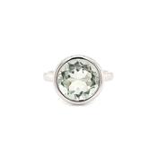 9ct White Gold Green Amethyst Ring image