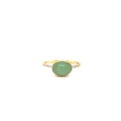 Nanis 18ct Yellow Gold Jadeite and Diamond Ring image