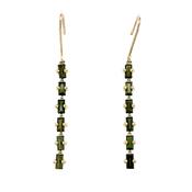 14ct Yellow Gold Green Tourmaline Hook Earrings