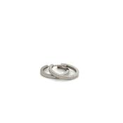 9ct W gold brush pol hoops