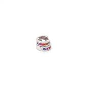 18ct White Gold Multi Colour Sapphire and Diamond Hoop Earrings