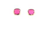 Aquaforte Gold Plated Pink Stone Stud Earrings