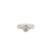 White Gold Brushed Rub over Diamond Ring image