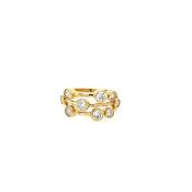 18ct Yellow Gold 3 Row Bubble Diamond Ring image