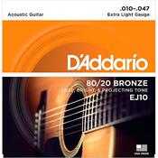 D'addario EJ10 Acoustic Guitar Strings image