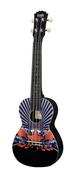 Korala Poly Concert Ukulele Black Red Star