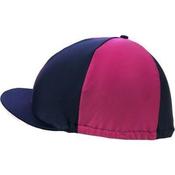 Shires Aubrion Hat Silk-  Navy/Raspberry
