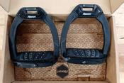 Flex On "Safe-On" Safety Stirrups- Adults- Black/Black with Ultra Grip Footbed image