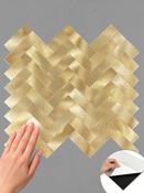 Gold Metal Herringbone Peel &amp; Stick Composite Wall Tiles - (31.8 x 28.3cm) image
