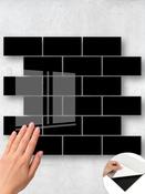 Black Subway Peel &amp; Stick Composite Wall Tiles (30cm x 30cm) image