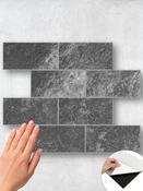 Black Concrete Subway Peel &amp; Stick Composite Wall Tiles (30.5cm x 30.5cm)