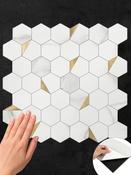 Gold Calacatta Hexagon - Peel &amp; Stick Composite Wall Tiles (29 x 28.8cm) image