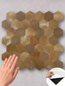 Bronze Metal Hexagon - Peel &amp; Stick Composite Wall Tiles (29 x 28.8cm) image