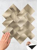Brass Metal Herringbone Peel &amp; Stick Composite Wall Tiles - (27.2 x 24cm)