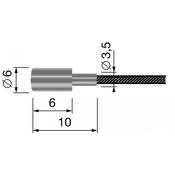 Replacement Flexible Cable 19 Wires with One Round Stepped End 2500mm Ø ext:2mm