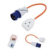 Generator Fly Lead Single 240V 16 Amp Plug to Single 13 Amp Socket