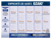 Ozaki Table Chart of Guide Bar Motor Mounts
