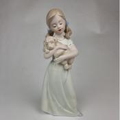 Porcelain Girl With Dog 30X13cm