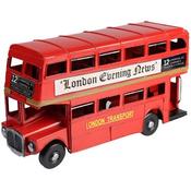 Handmade Tin Red London double decker bus 27X8X16cm