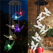 Solar LED Wind Chime Lights with Butterfly Design H70CM
