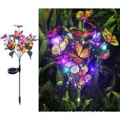 Solar Garden Light with Colorful Butterfly Decoration H77CM