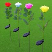 Solar Garden Light with Single Rose H75CM