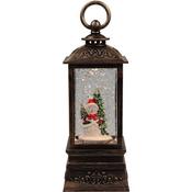 Christmas LED Lantern with Glitter Water Spinner, USB Powered with Music 9X23cm