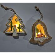 XMAS LIGHT WOOD CRAF (STAR,BELL,TREE)8*10cm