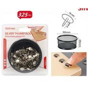 325Pcs Silver Thumbtacks with Storage Box(12)