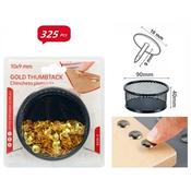 325Pcs Gold Thumbtacks with Storage Box(12)
