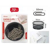 70Pcs 50mm Paper Clips with Storage Box(12)
