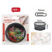 145Pcs 33mm Color Paper Clips with Storage Box(12)