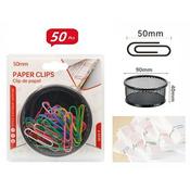 50Pcs 50mm Color Paper Clips with Storage Box(12)